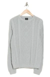 14th & Union Cable Knit Sweater In Grey Heather