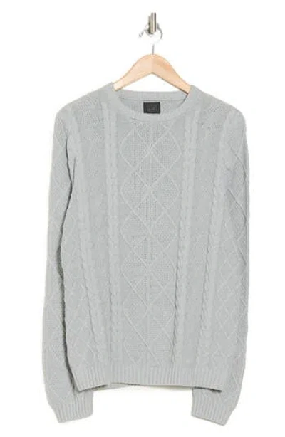 14th & Union Cable Knit Sweater In Grey Heather