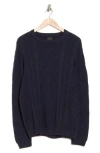 14th & Union Cable Knit Sweater In Navy Night