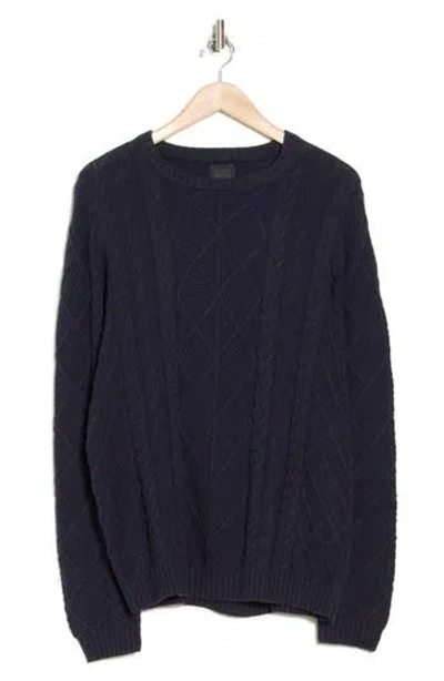 14th & Union Cable Knit Sweater In Navy Night