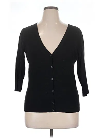 Pre-owned 14th & Union Cardigan Sweater In Black
