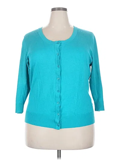 Pre-owned 14th & Union Cardigan Sweater In Teal