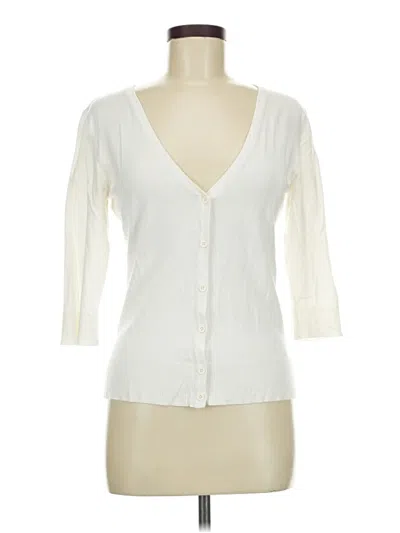 Pre-owned 14th & Union Cardigan Sweater In White