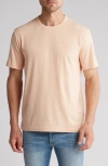 14th & Union Cotton Blend Crewneck T-shirt In Peach Apricot Heather