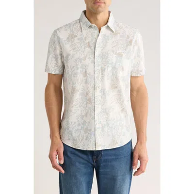 14th & Union Cotton Seersucker Short Sleeve Button-up Shirt In White