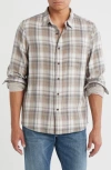 14th & Union Duofold Flannel Button-up Shirt In Gray