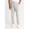 14th & Union Elastic Waist Linen Blend Trim Fit Pants In Olive Night- White Eoe