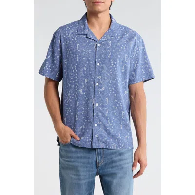 14th & Union Embroidered Linen Blend Camp Shirt