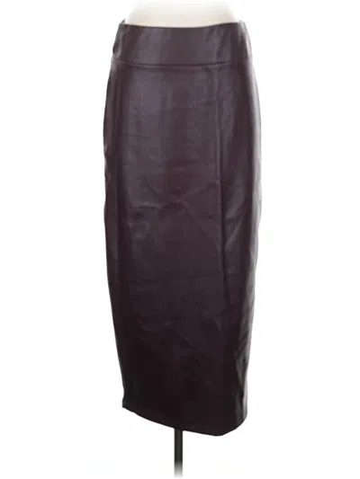 Pre-owned 14th & Union Faux Leather Skirt In Burgundy