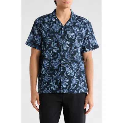 14th & Union Floral Linen Blend Camp Shirt