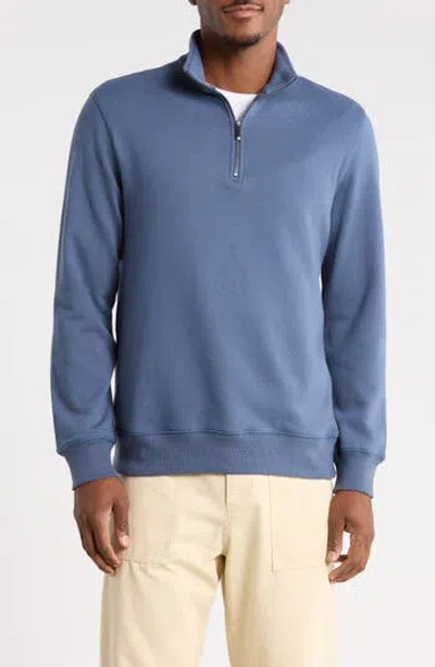 14th & Union French Terry Quarter Zip Sweatshirt In Blue