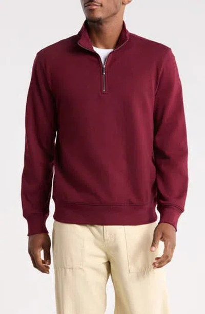 14th & Union French Terry Quarter Zip Sweatshirt In Red