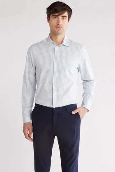14th & Union Gingham Stretch Cotton Poplin Button-up Shirt In Blue Sky Gingham