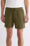 14th & Union Linen & Cotton Blend Drawstring Shorts