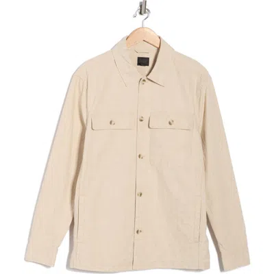 14th & Union Linen & Cotton Shirt Jacket In Brown