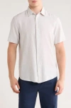 14th & Union Linen & Cotton Short Sleeve Button-up Shirt In White