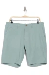 14th & Union Linen Blend Trim Fit Shorts In Grey Blue