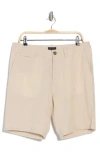 14th & Union Linen Blend Trim Fit Shorts In Grey Moonbeam