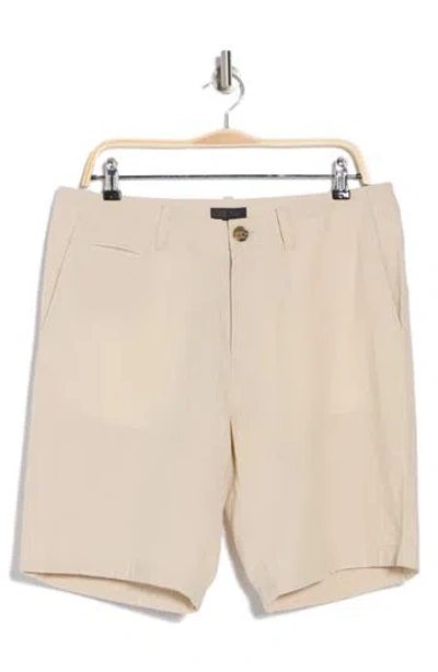 14th & Union Linen Blend Trim Fit Shorts In Grey Moonbeam