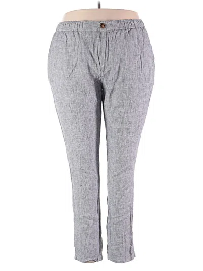 Pre-owned 14th & Union Linen Pants In Gray