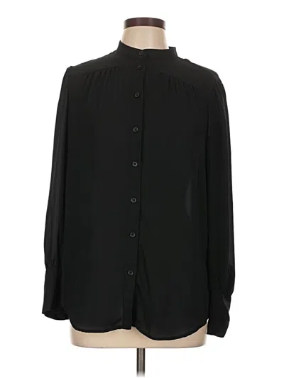Pre-owned 14th & Union Long Sleeve Blouse In Black