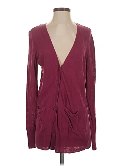 Pre-owned 14th & Union Long Sleeve Blouse In Burgundy