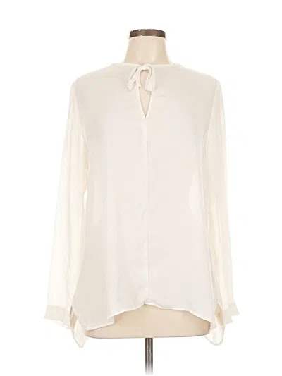 Pre-owned 14th & Union Long Sleeve Blouse In White