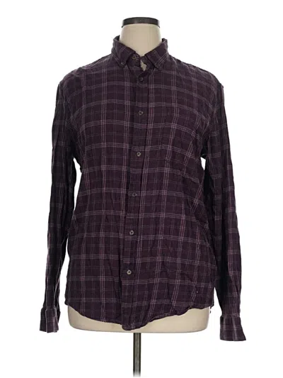 Pre-owned 14th & Union Long Sleeve Button Down Shirt In Burgundy