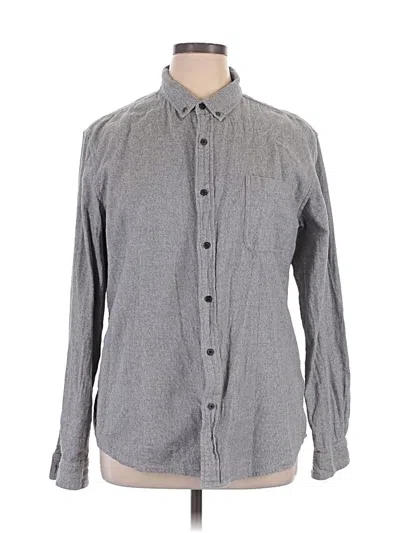 Pre-owned 14th & Union Long Sleeve Button Down Shirt In Gray