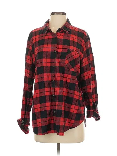 Pre-owned 14th & Union Long Sleeve Button Down Shirt In Red