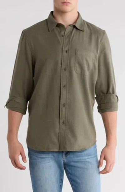 14th & Union Long Sleeve Flannel Shirt In Green