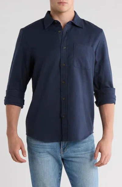 14th & Union Long Sleeve Flannel Shirt In Blue