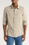 14th & Union Long Sleeve Flannel Shirt In Neutral