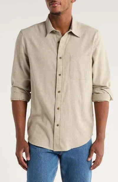 14th & Union Long Sleeve Flannel Shirt In Neutral