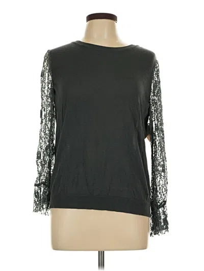 14th & Union Long Sleeve Top Black Crew Neck Tops