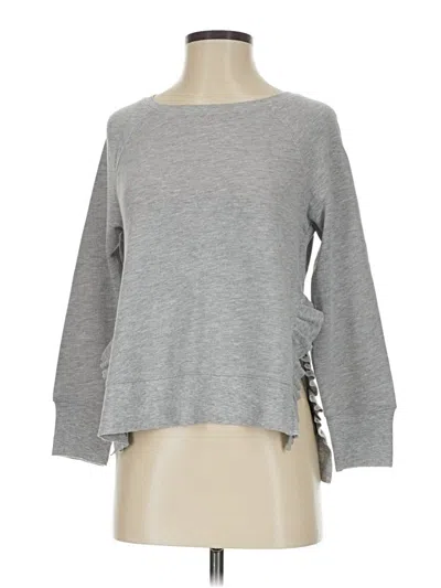 Pre-owned 14th & Union Long Sleeve Top Gray Boatneck Tops