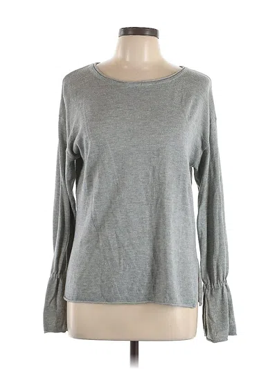 Pre-owned 14th & Union Long Sleeve Top Gray Crew Neck Tops