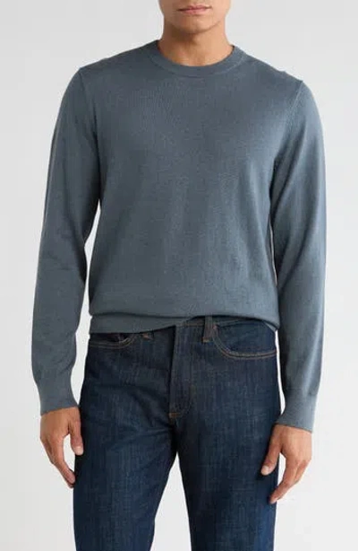 14th & Union Organic Cotton & Cashmere Blend Crewneck Sweater In Blue