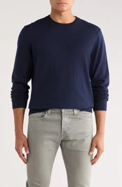 14th & Union Organic Cotton & Cashmere Blend Crewneck Sweater In Blue