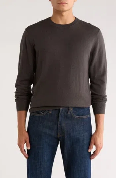 14th & Union Organic Cotton & Cashmere Blend Crewneck Sweater In Brown