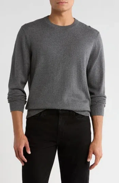14th & Union Organic Cotton & Cashmere Blend Crewneck Sweater In Gray