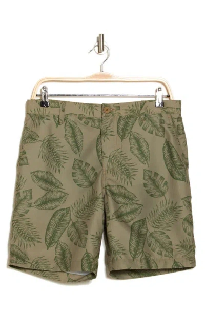 14th & Union Palm Print Shorts In Olive Mermaid Large Palms
