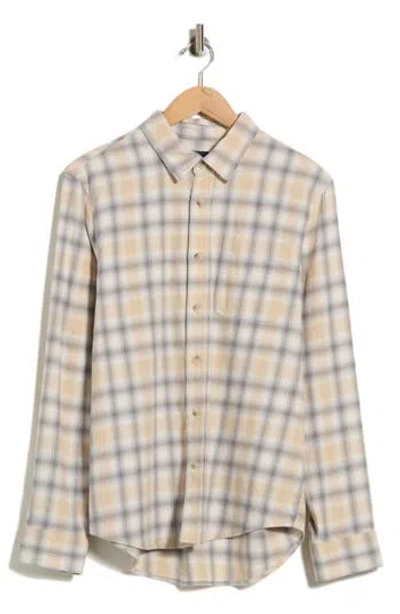 14th & Union Plaid Flannel Button-up Shirt In Ivory- Tan Ares Plaid