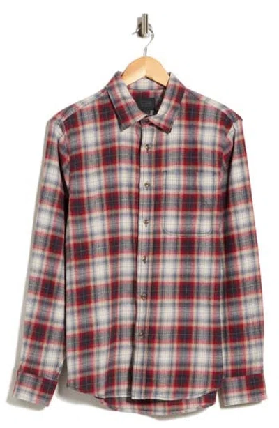14th & Union Plaid Flannel Button-up Shirt In Red Ares Plaid