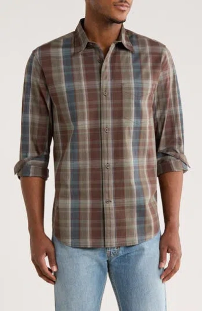 14th & Union Plaid Poplin Button-up Shirt In Neutral