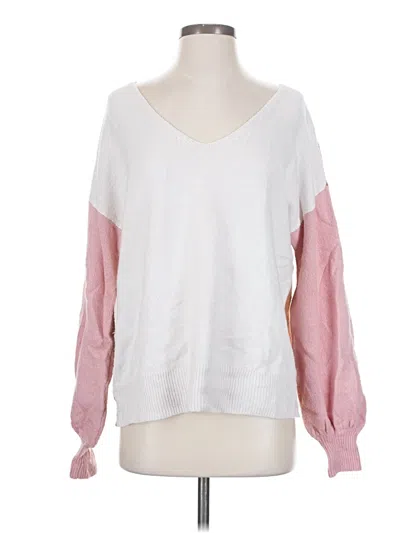 Pre-owned 14th & Union Pullover Sweater In White