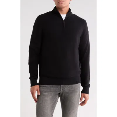 14th & Union Quarter Zip Pullover In Black