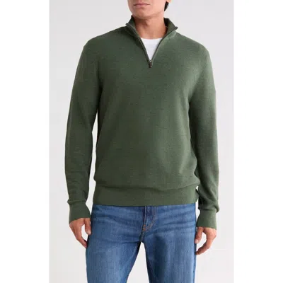 14th & Union Quarter Zip Pullover In Green