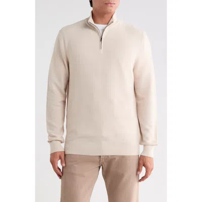 14th & Union Quarter Zip Pullover In Neutral
