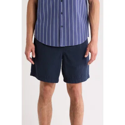 14th & Union Seersucker Cotton Shorts In Navy Blazer